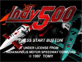 Title screen of Indy 500 on the Sony Playstation.