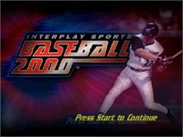 Title screen of Interplay Sports Baseball 2000 on the Sony Playstation.