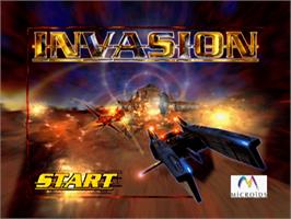 Title screen of Invasion on the Sony Playstation.
