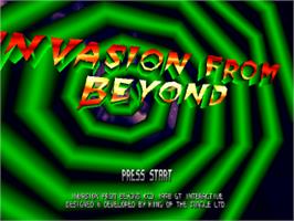 Title screen of Invasion From Beyond on the Sony Playstation.