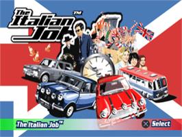 Title screen of Italian Job, The on the Sony Playstation.