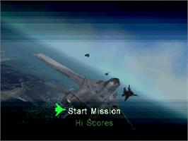 Title screen of Jet Ace on the Sony Playstation.