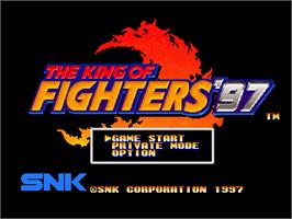 Title screen of King Of Fighters '97, The on the Sony Playstation.