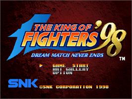 Title screen of King Of Fighters '98, The on the Sony Playstation.