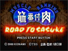 Title screen of Kinniku Banzuke - Road To Sasuke on the Sony Playstation.