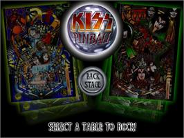 Title screen of Kiss Pinball on the Sony Playstation.