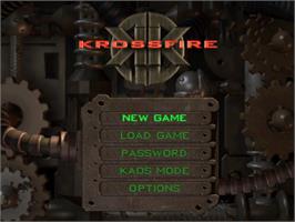 Title screen of Kknd - Krossfire on the Sony Playstation.