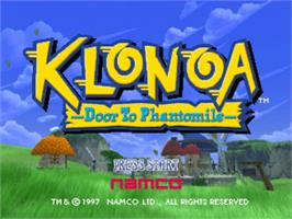 Title screen of Klonoa: Door to Phantomile on the Sony Playstation.