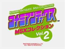 Title screen of Konami Antiques: MSX Collection Vol. 2 on the Sony Playstation.