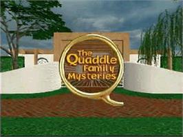 Title screen of Lightspan - The Quaddle Family Mysteries 1 - The case of the Scarce Scarab - Lobby - Kitchen on the Sony Playstation.