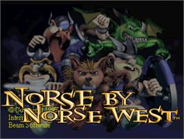 Title screen of Lost Vikings 2 - Norse by Norsewest on the Sony Playstation.