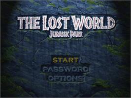 Title screen of Lost World - Jurassic Park, The on the Sony Playstation.