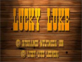 Title screen of Lucky Luke on the Sony Playstation.