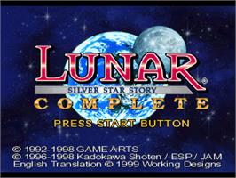 Title screen of Lunar - Silver Star Story Complete on the Sony Playstation.