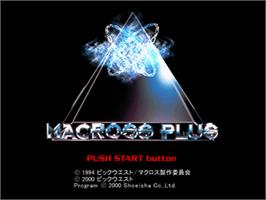 Title screen of Macross Plus - Game Edition on the Sony Playstation.