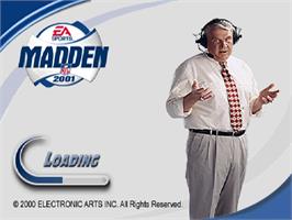 Title screen of Madden Nfl 2001 on the Sony Playstation.