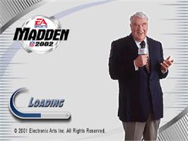 Title screen of Madden Nfl 2002 on the Sony Playstation.