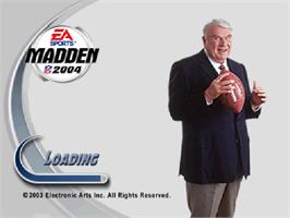 Title screen of Madden Nfl 2004 on the Sony Playstation.