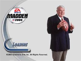 Title screen of Madden Nfl 2005 on the Sony Playstation.