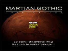 Title screen of Martian Gothic - Unification on the Sony Playstation.