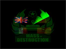 Title screen of Mass Destruction on the Sony Playstation.