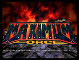 Title screen of Maximum Force on the Sony Playstation.