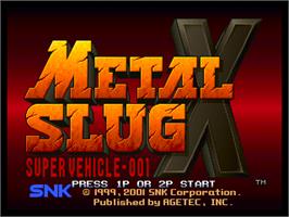 Title screen of Metal Slug X on the Sony Playstation.