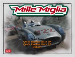Title screen of Mille Miglia on the Sony Playstation.