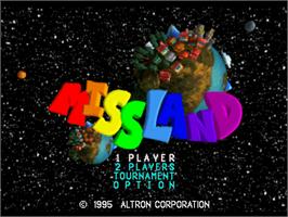 Title screen of Missland on the Sony Playstation.