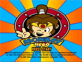 Title screen of Monkey Hero on the Sony Playstation.
