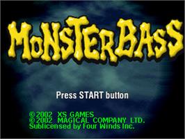 Title screen of Monster Bass on the Sony Playstation.
