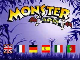 Title screen of Monster Racer on the Sony Playstation.