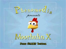 Title screen of Moorhuhn X on the Sony Playstation.