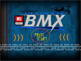 Title screen of Mtv Sports - T.j. Lavin's Ultimate Bmx on the Sony Playstation.