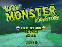 Title screen of Muppet Monster Adventure on the Sony Playstation.