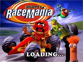 Title screen of Muppet Racemania on the Sony Playstation.