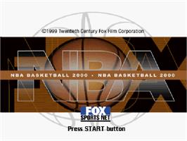 Title screen of Nba Basketball 2000 on the Sony Playstation.
