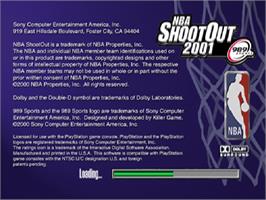 Title screen of Nba Shoot Out 2001 on the Sony Playstation.