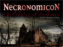Title screen of Necronomicon: The Dawning of Darkness on the Sony Playstation.