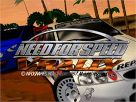 Title screen of Need for Speed: V-Rally on the Sony Playstation.