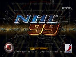 Title screen of Nhl 99 on the Sony Playstation.