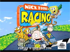 Title screen of Nicktoons Racing on the Sony Playstation.