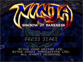 Title screen of Ninja Shadow Of Darkness on the Sony Playstation.