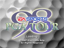 Title screen of PGA Tour 98 on the Sony Playstation.