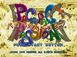 Title screen of Paca Paca Passion on the Sony Playstation.
