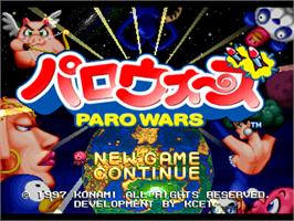 Title screen of Paro Wars on the Sony Playstation.