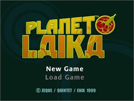 Title screen of Planet Laika on the Sony Playstation.