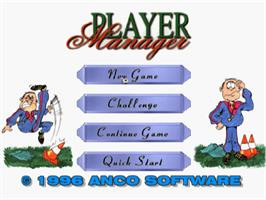 Title screen of Player Manager on the Sony Playstation.