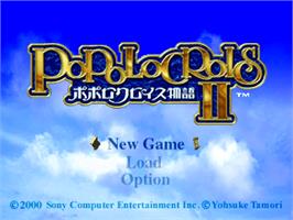 Title screen of Popolocrois Monogatari 2 on the Sony Playstation.