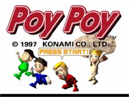 Title screen of Poy Poy on the Sony Playstation.